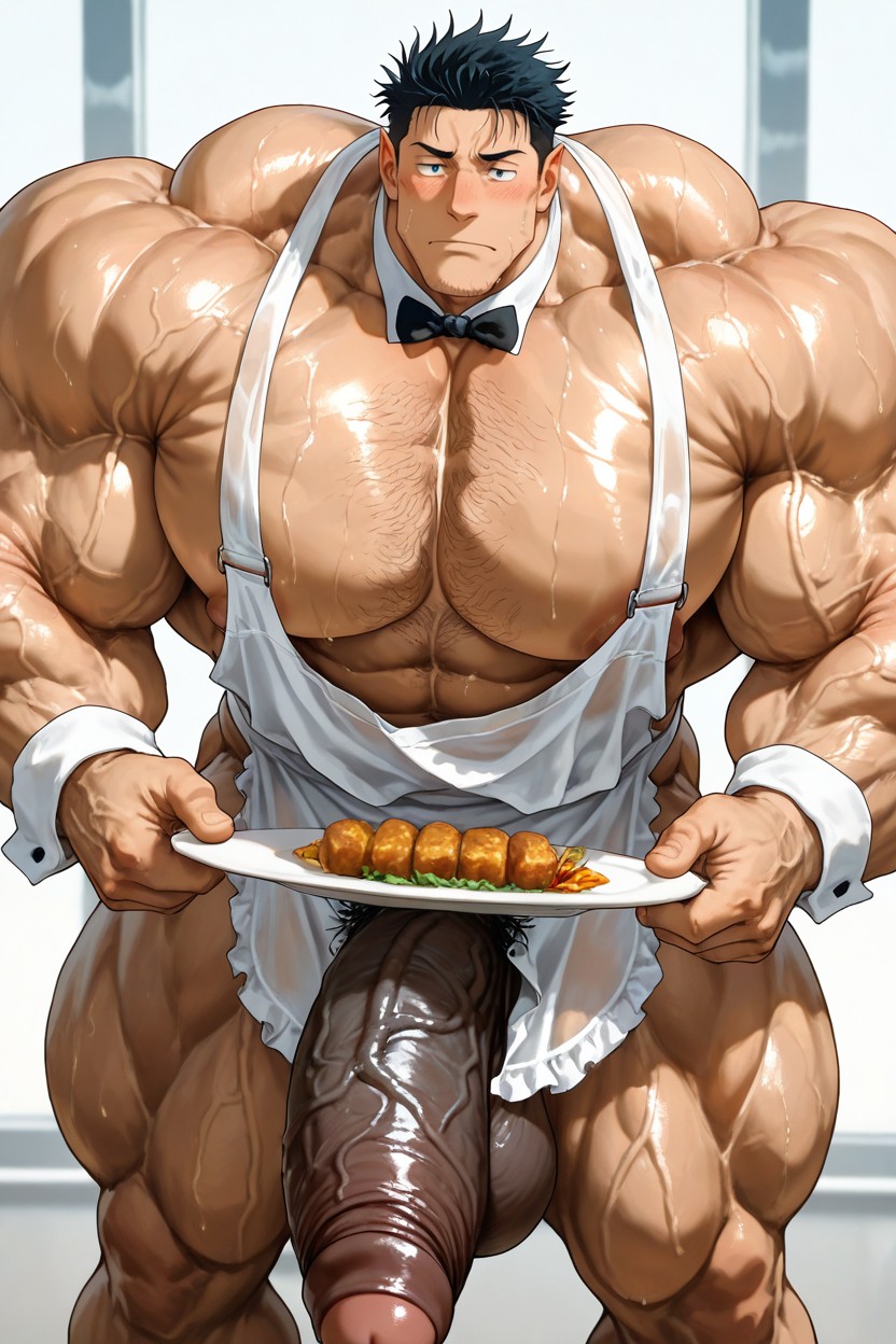 Toji Fushiguro From Jujutsu Kaisen, Hyper Nipples, Stubble AI Gay Porn