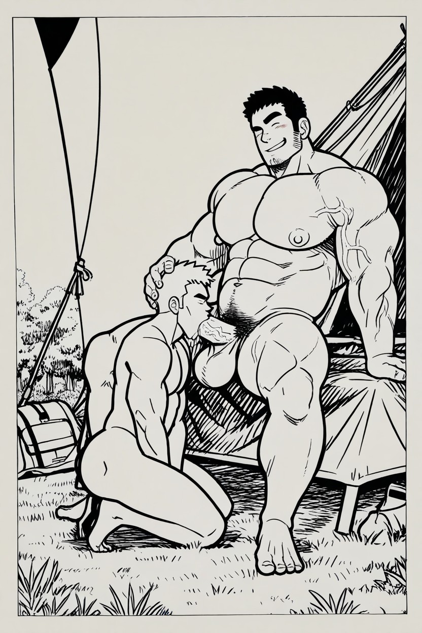 Bara, Fit Body Bottom, Biceps Larger Than Head ゲイAIポルノ