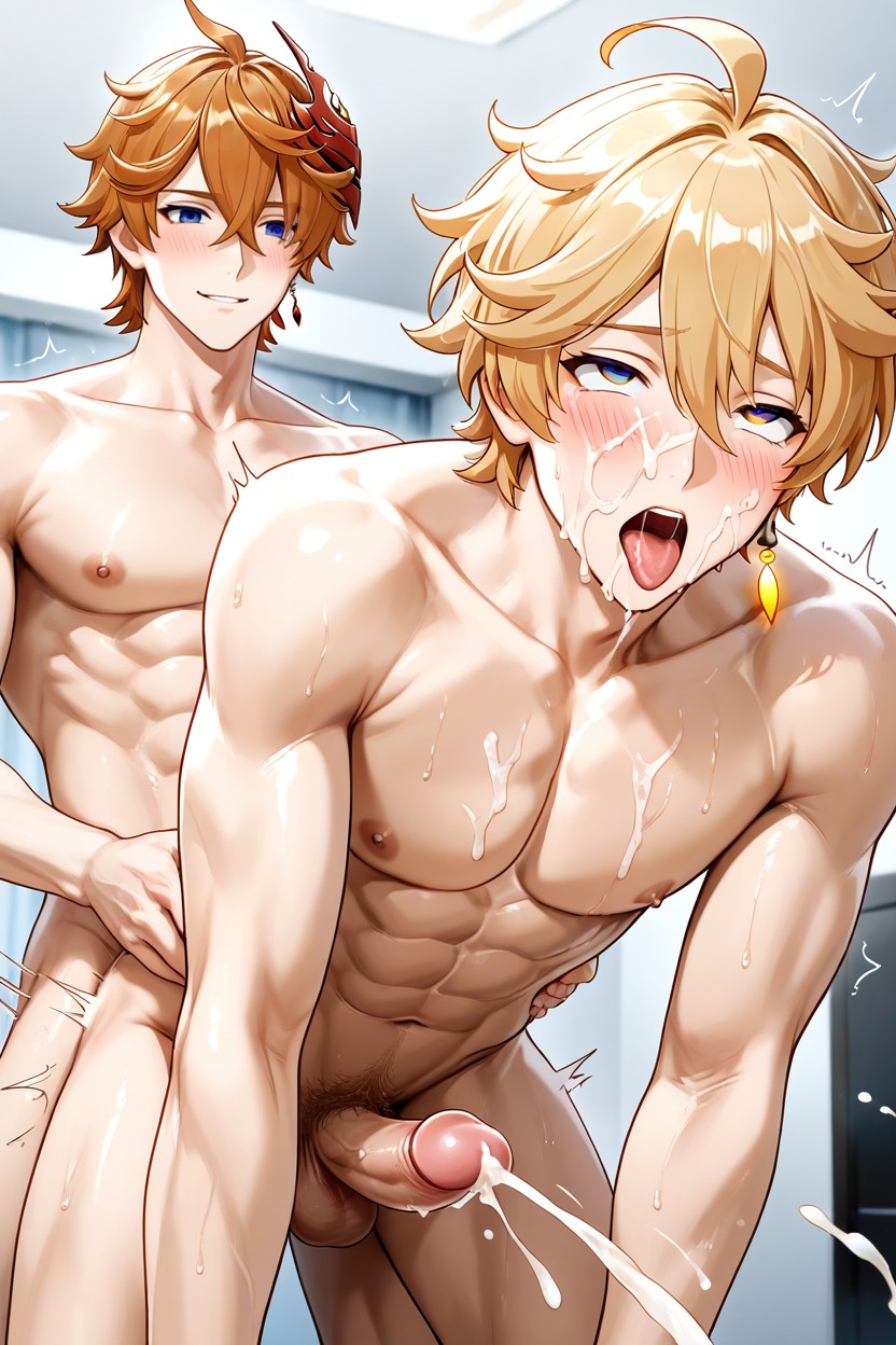 Balanced Composition, Both Characters Visible, Tartaglia On Hands And Knees AI Gay Porn