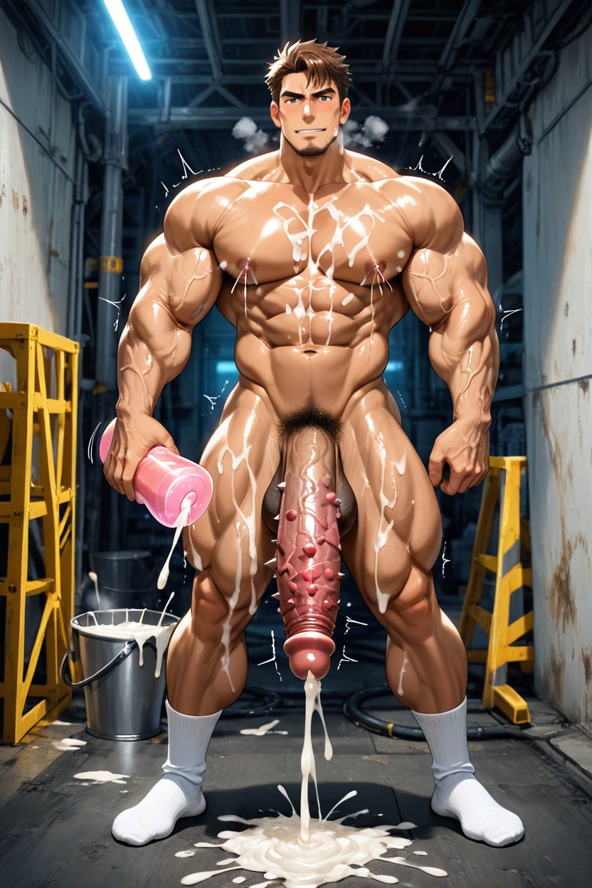 Balls On Floor, Enormous Penis, Big Thick Penis 게이 AI 포르노