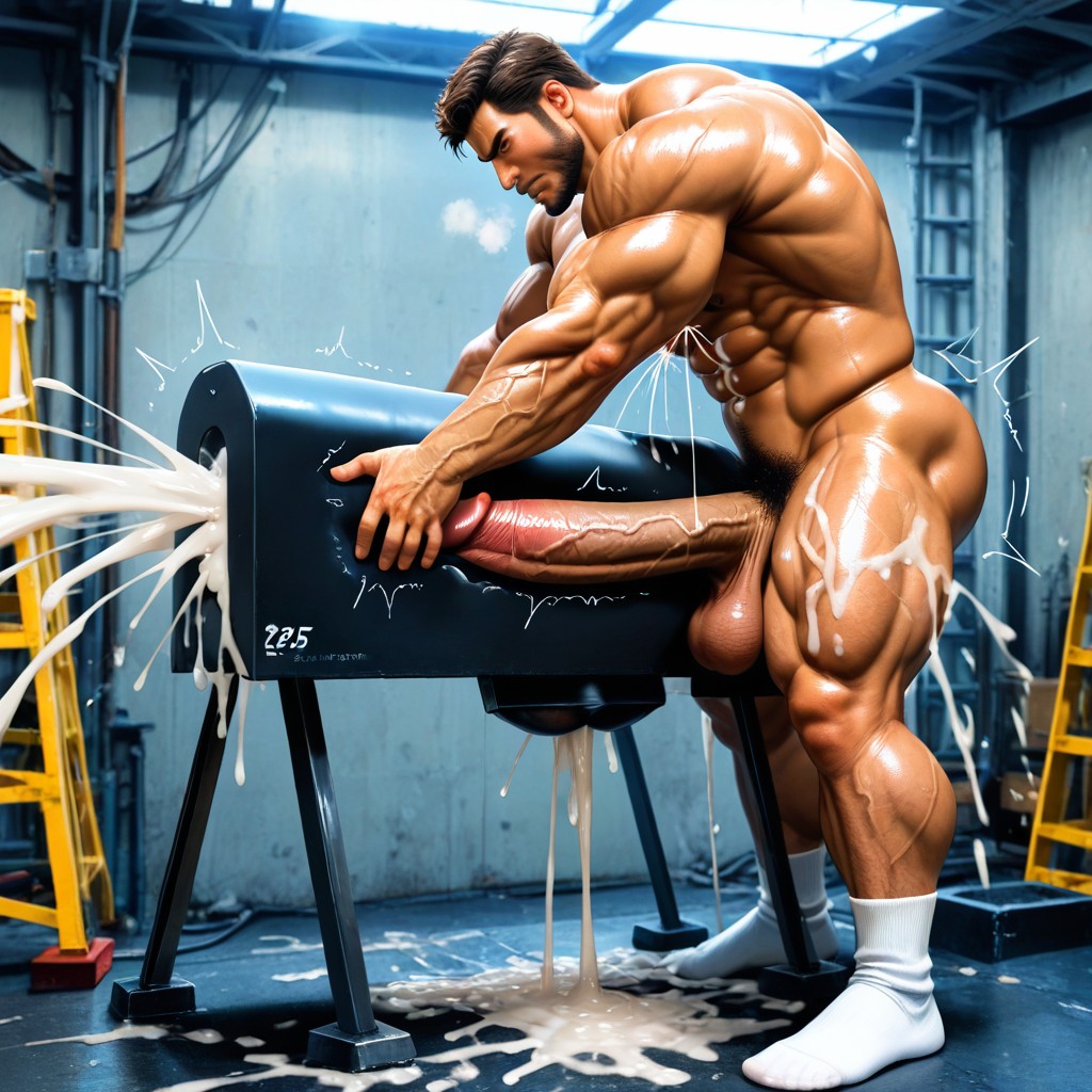 Balls On Floor, Muscle Jock, Humongous Penis AI Gay Porn