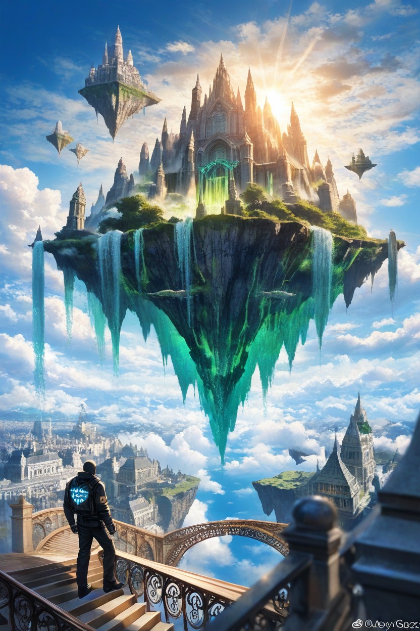 Above Ancient Cityscape, Fantasy Background, Ultra Details ゲイAIポルノ