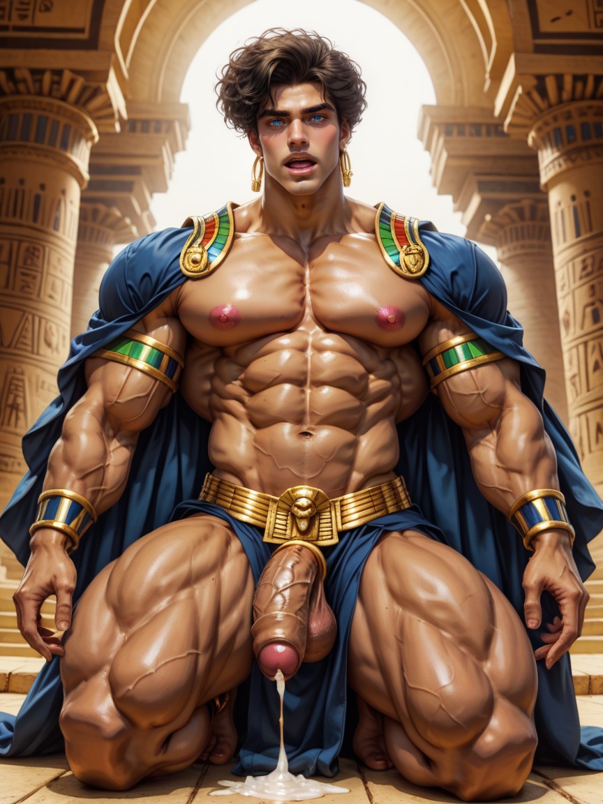 Very Short Hair, Huge Balls, Extremely Erect Fat Godlike Uncut Veiny Thick Girth Cock AI Gay Porn