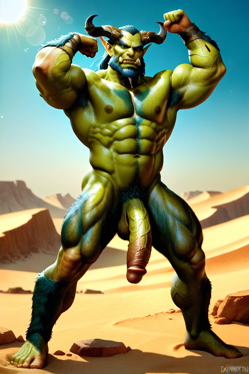 Intense Expression, Realistic Skin And Hair Details, Green Skin AI Gay Porn