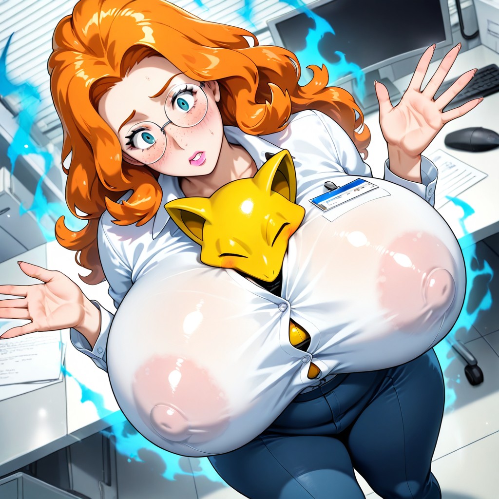 Bright Red Cheeks, Long Hair, 25+ AI Gay Porn