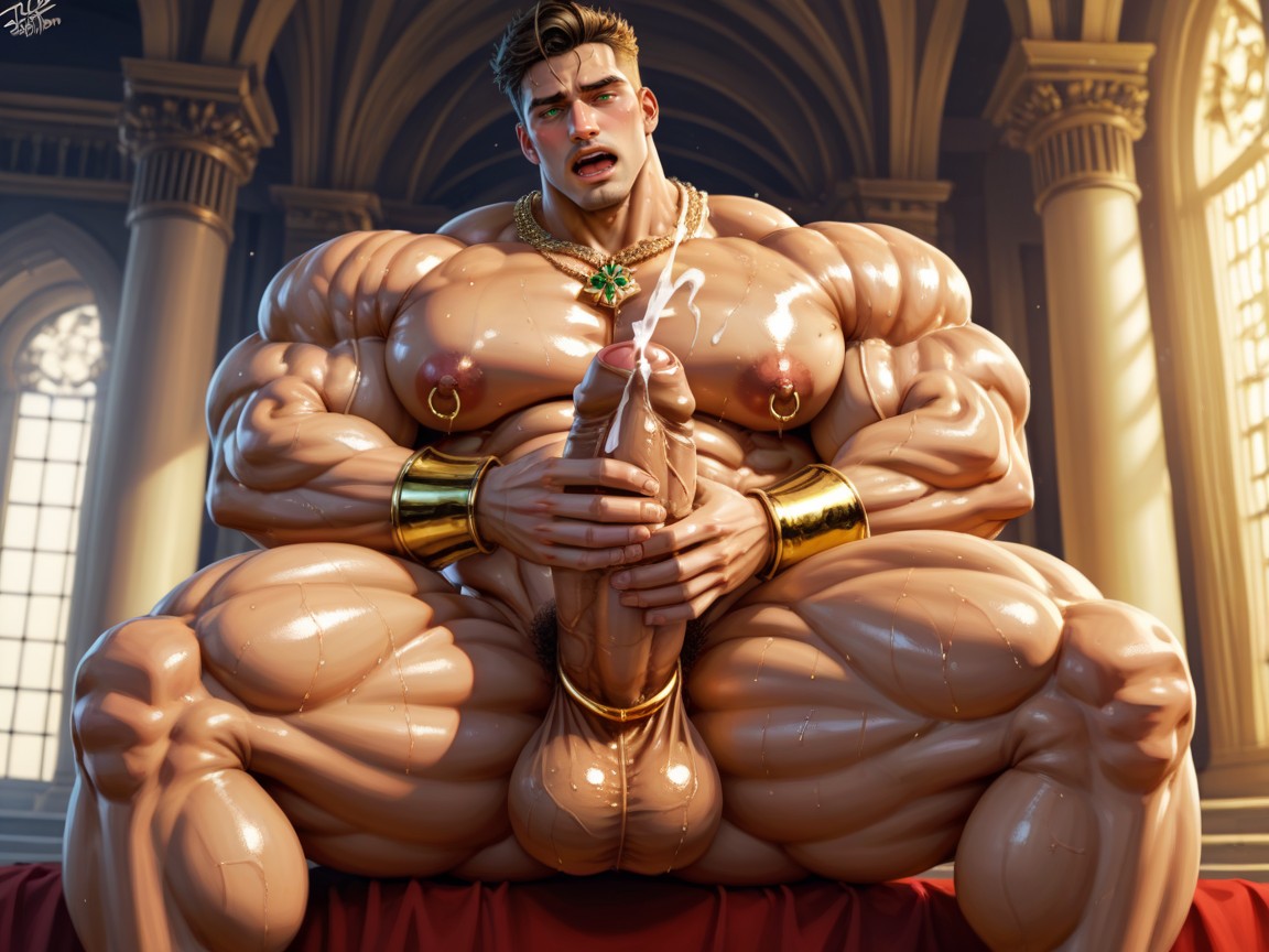 Strong Lines, Colossal Muscularity, Oiled Skin AI Gay Porn