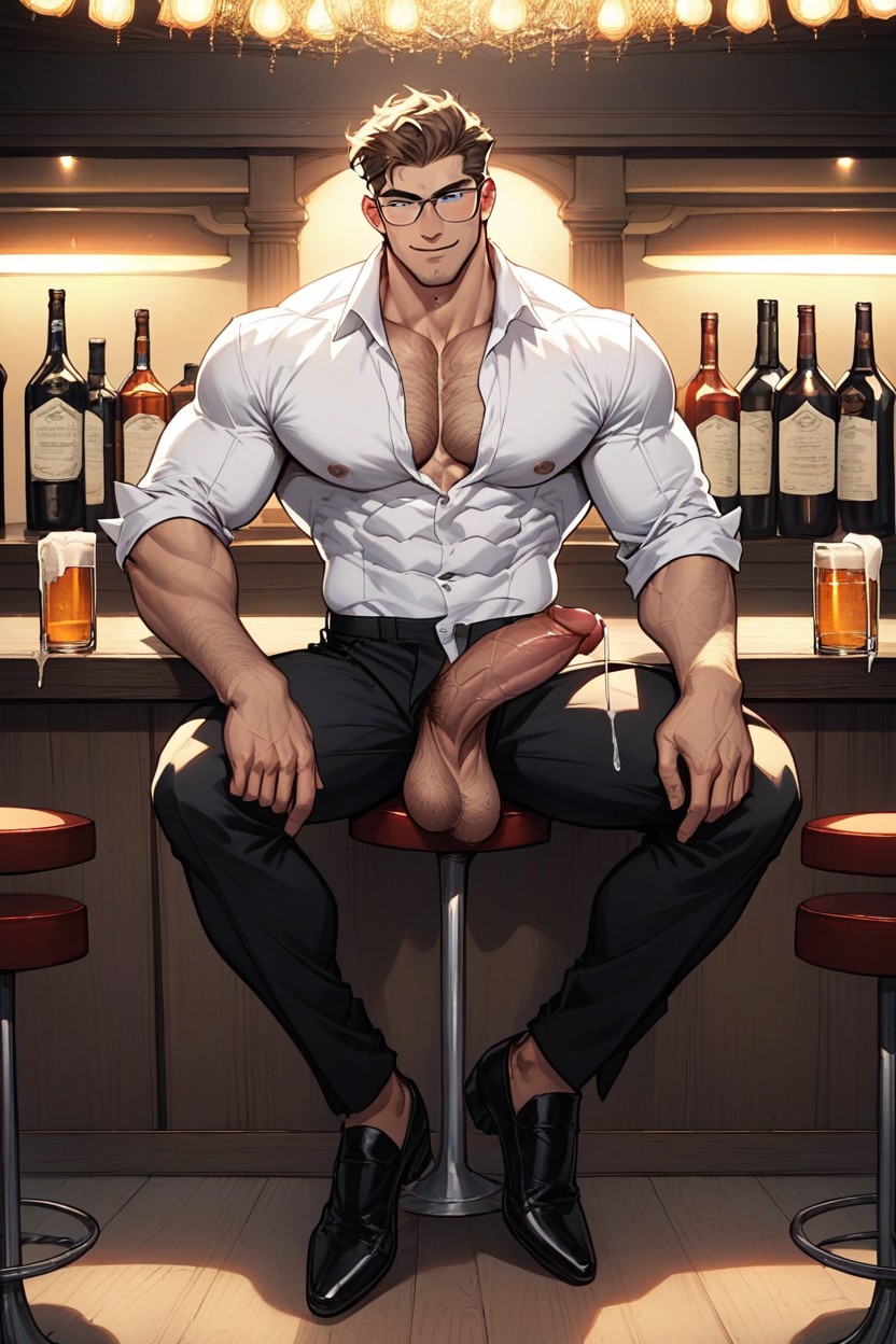 Blue Eyes, A Seductive And Tender Smile, Medium AI Gay Porn