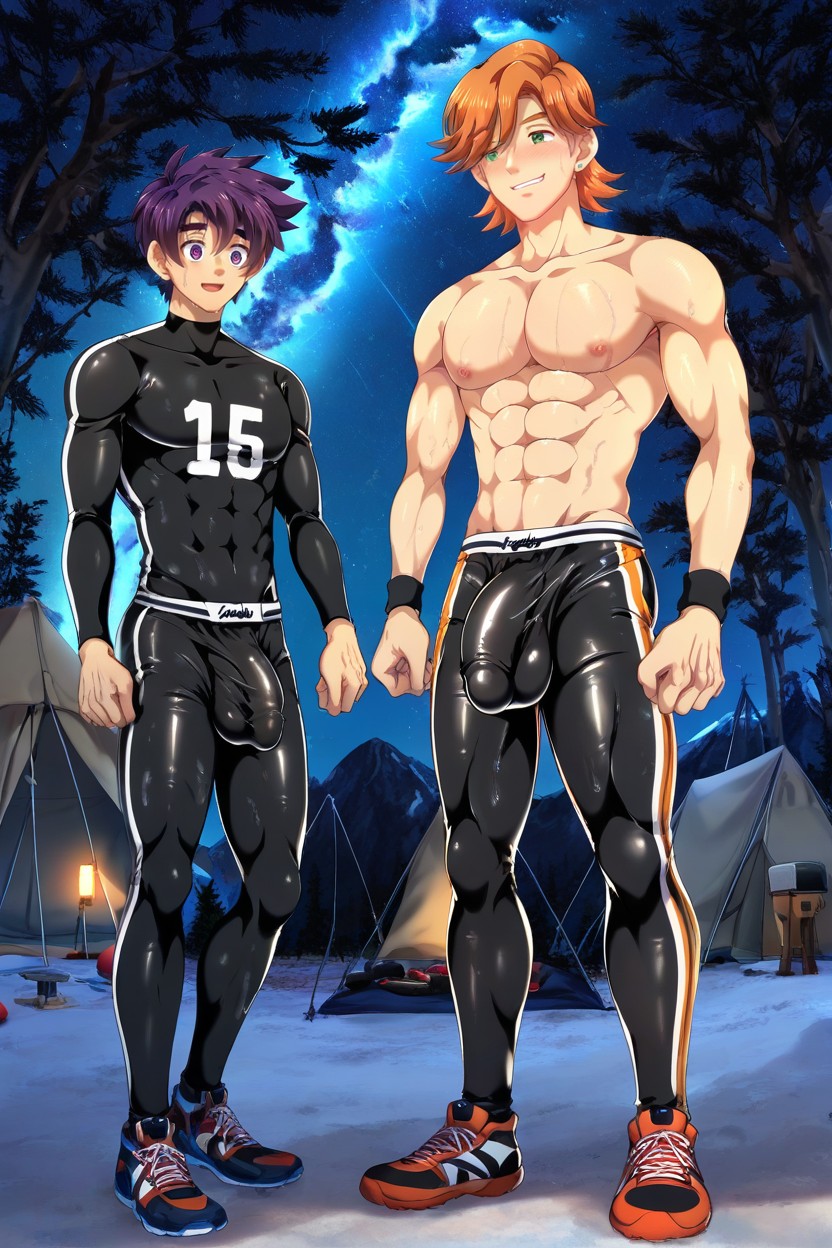 All Eyes On Their Lower Bodies, Men, Football Camp Setting AI Gay Porn