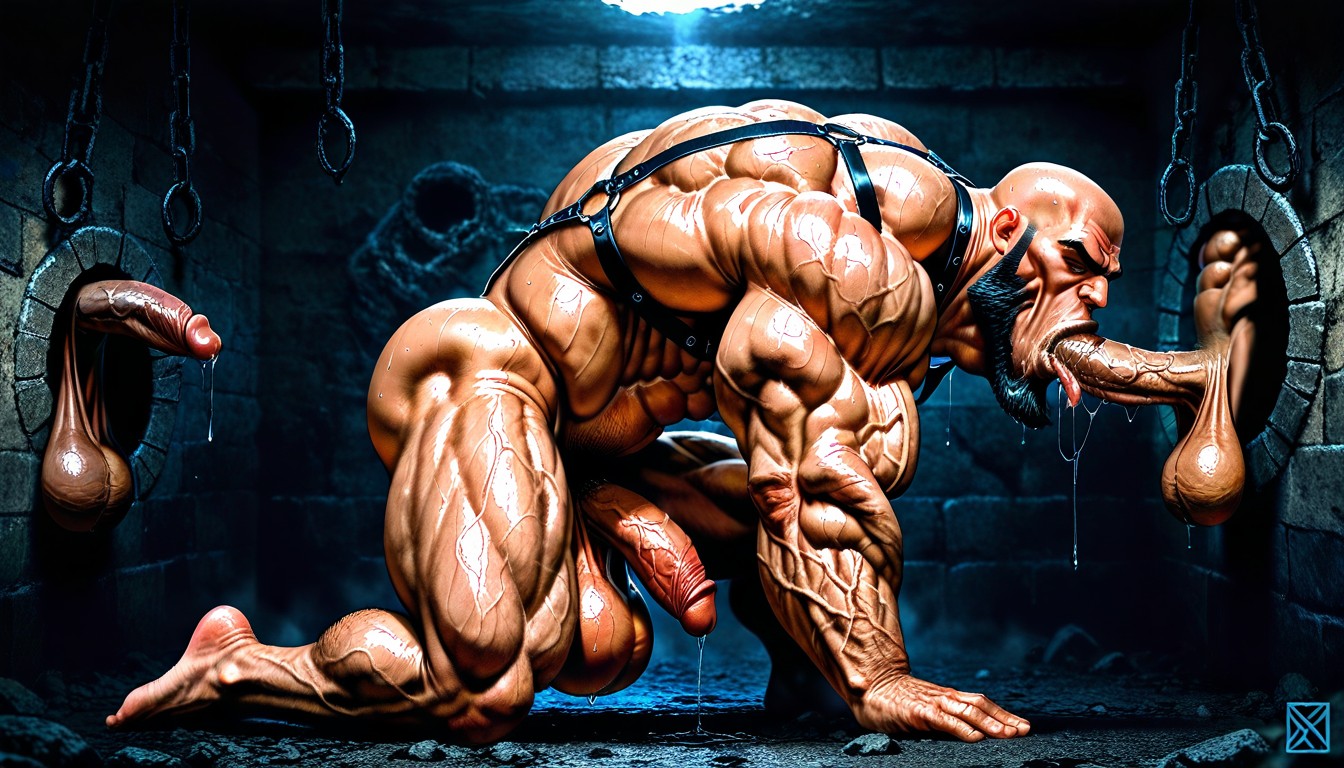 Muscle Structure, Exposed Muscle Thighs, Detailed Muscles AI Gay Porn