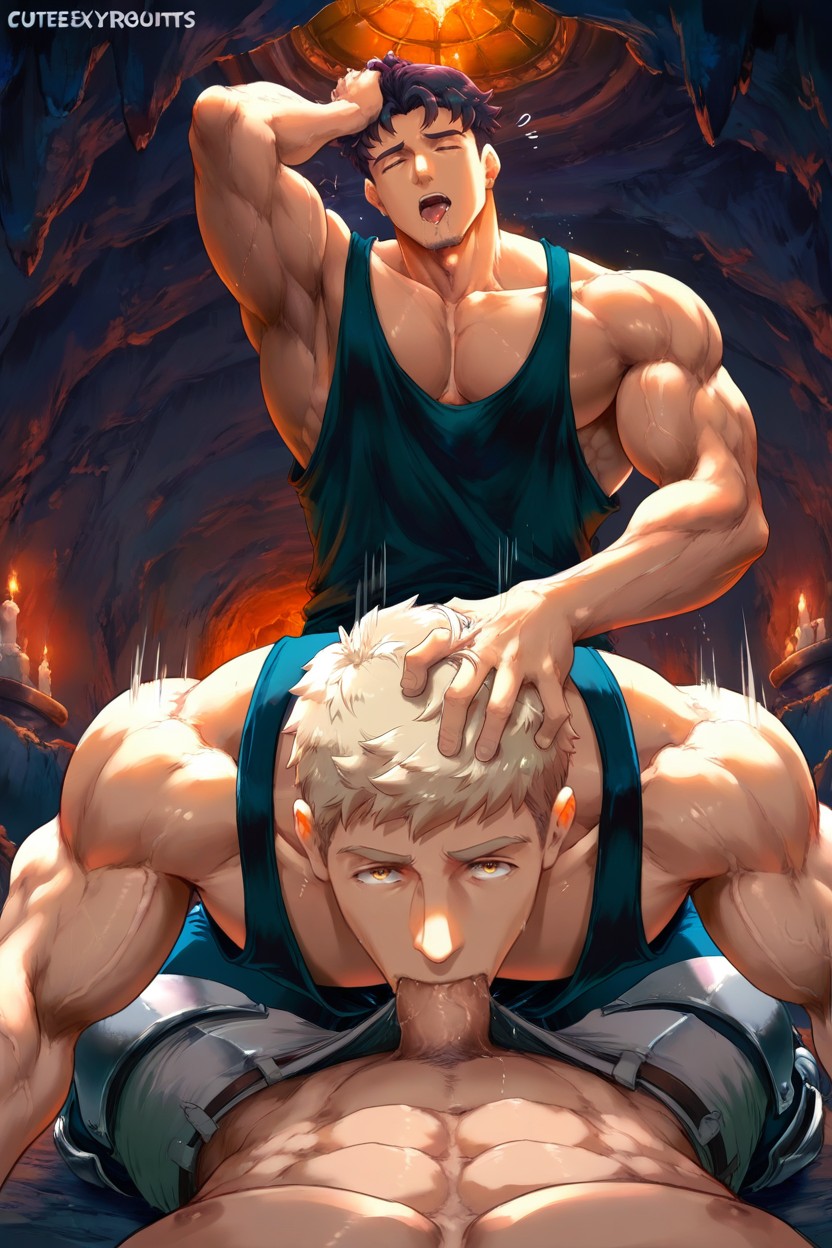 Wide Angle, Tongue Out, Mikkoukun Style AI Gay Porn