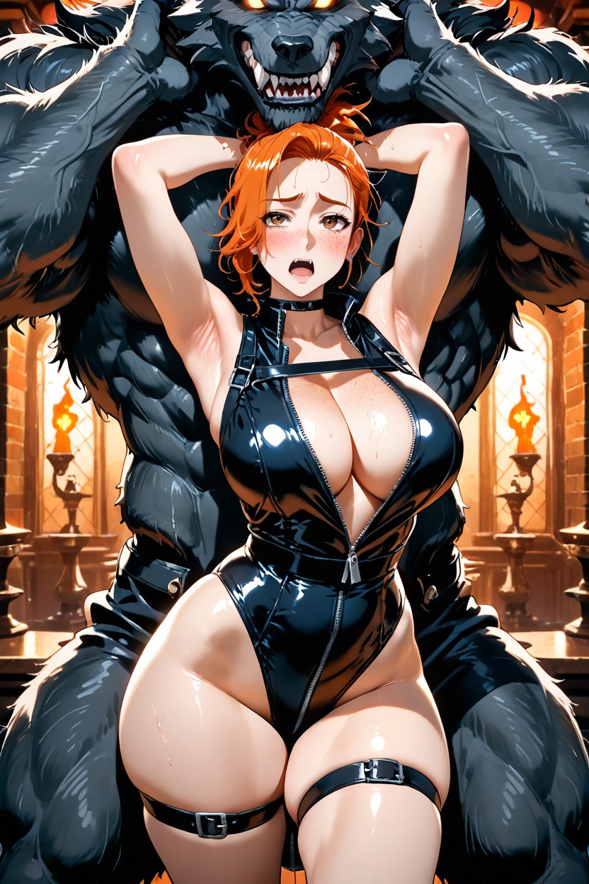 Black Chest Straps, Body, Thick Thighs AI Gay Porn