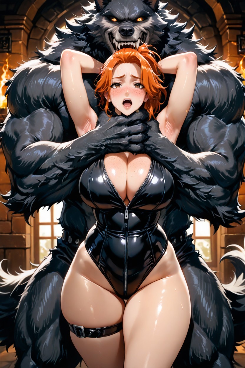 Flaming Gothic Castle Setting, Standing With Hands Above Her Head, Horny Werewolf Standing Up Behind Woman Porno gay IA