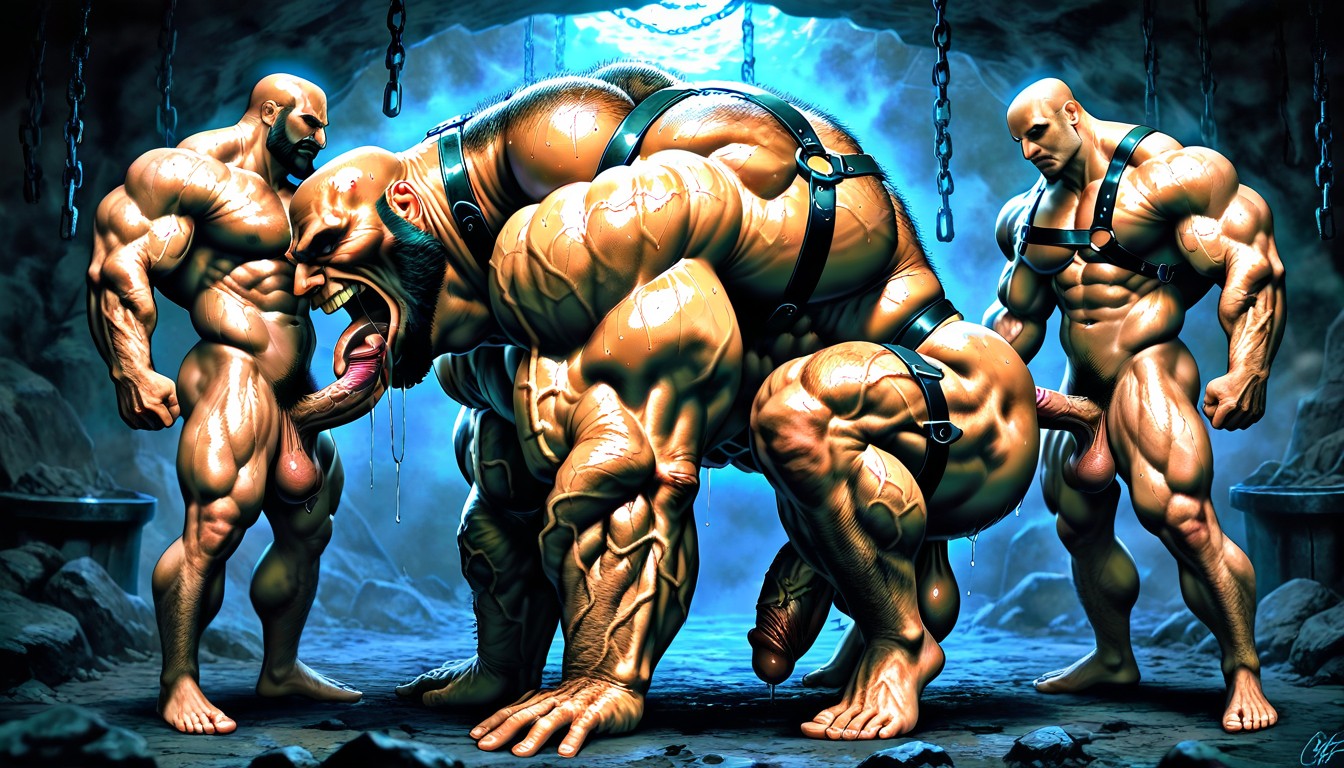 Mighty Warrior, Shaved Body, Hairless Body AI Gay Porn