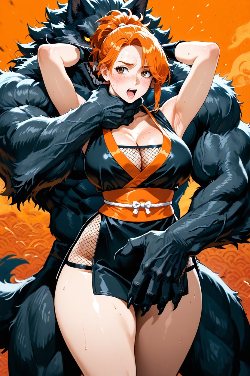 Arms Up, Ninja, Hot Ginger Woman With Brown Eyes And Long Ginger Ponytail Porno gay IA