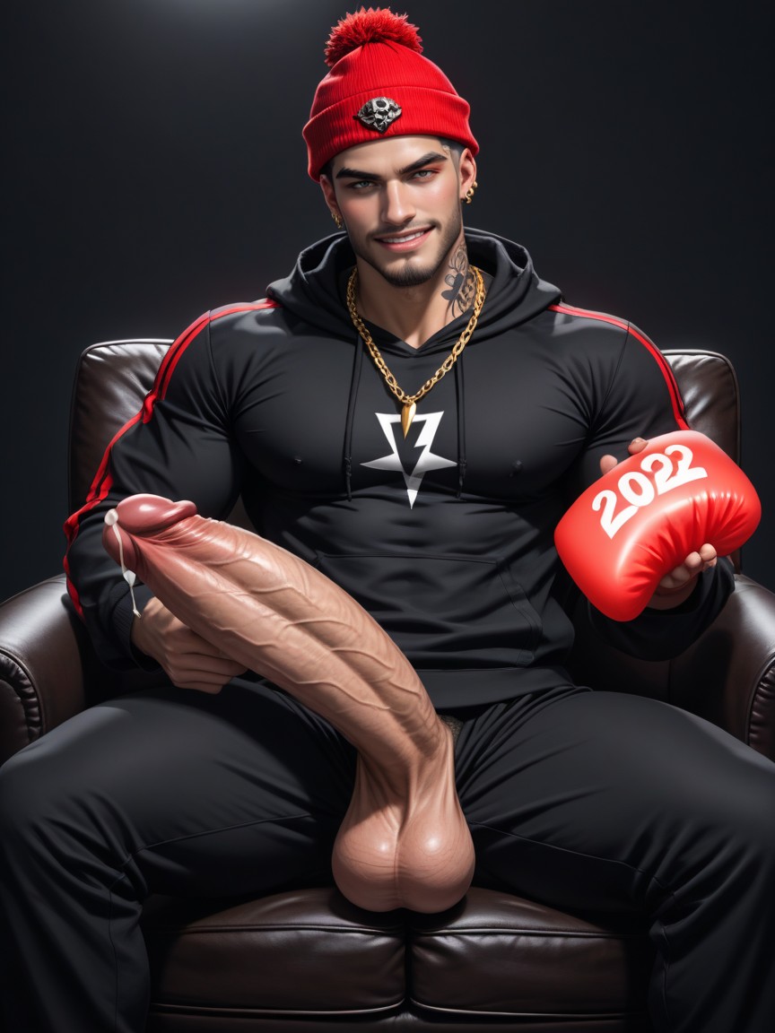 Leather Couch, Hot Party, Powers AI Gay Porn