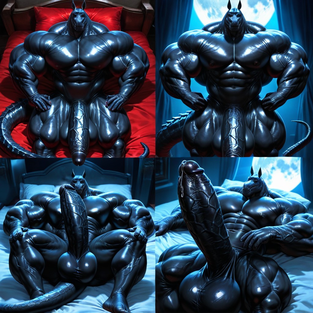 Throbbing Penis, Multiple Views, Moonlight AI Gay Porn