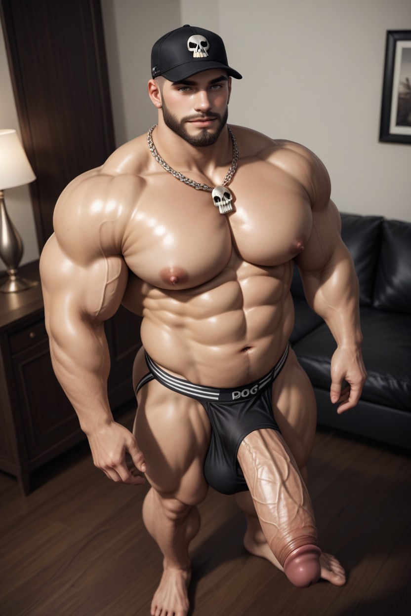 Long Cock, Thick Long Penis, Standing AI Gay Porn