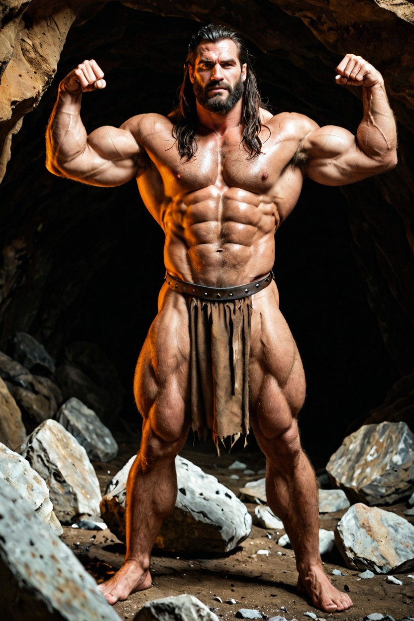 Cave, Full Body, Inside A Cave AI Gay Porn