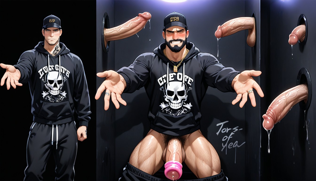 Clear Precum, Diamond Necklace, Cap Says Fuckr AI Gay Porn