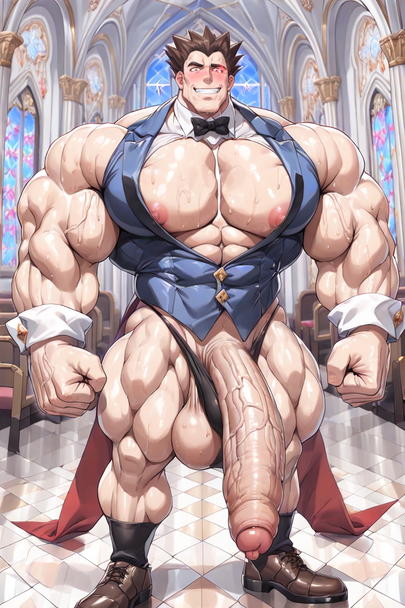 Full Body, Muscle, Demitri Maximoff From Darkstalkers AI Gay Porn