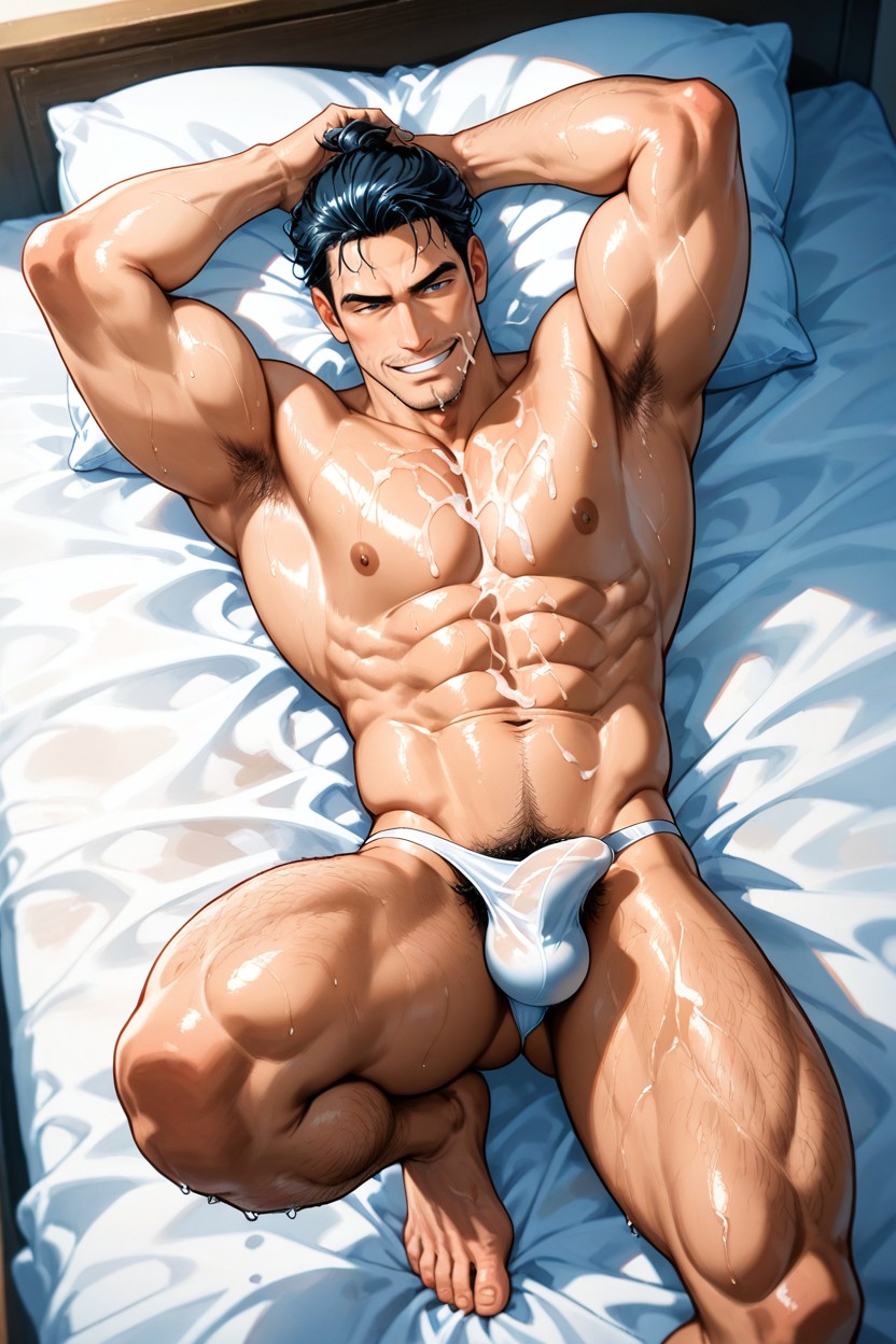 No Beard, Arms Up, Medium Bulge AI Gay Porn