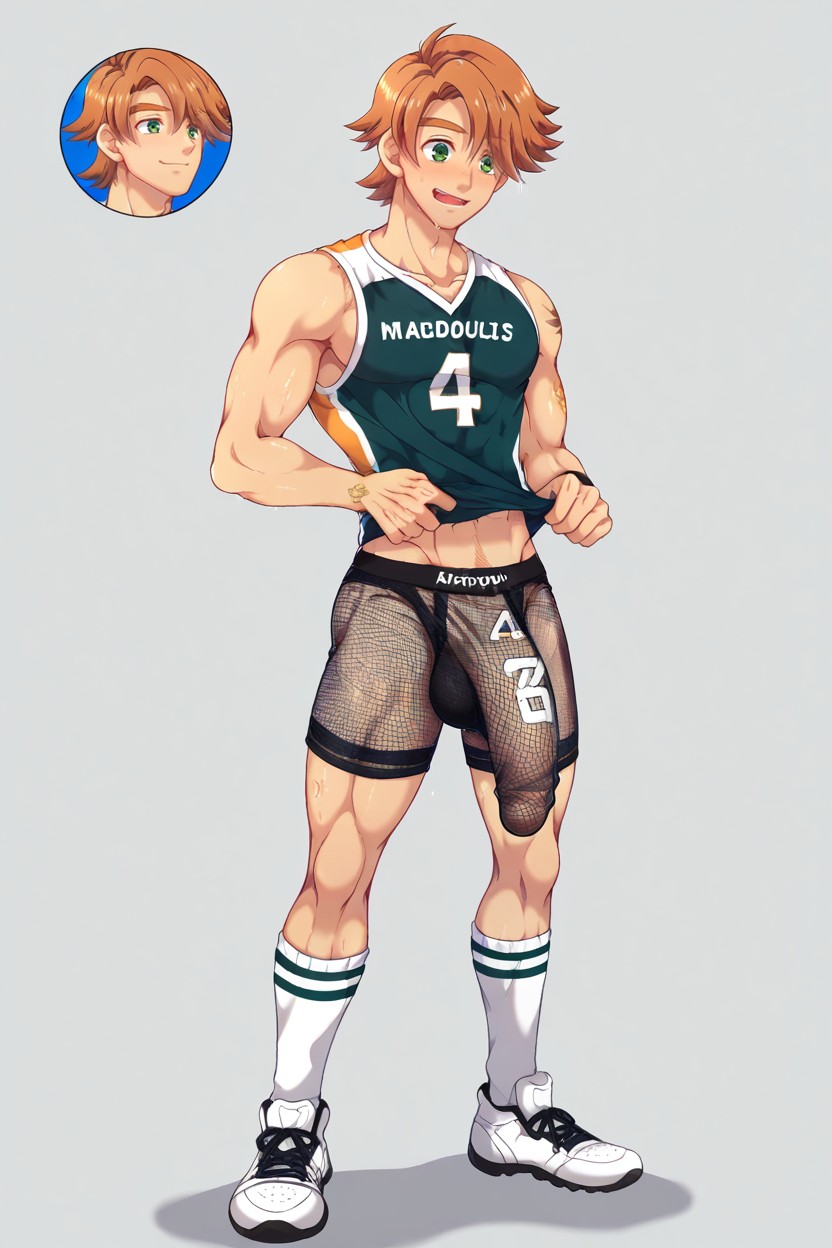 Smug Expression, Throng Underwear, Football Sportswear AI Gay Porn