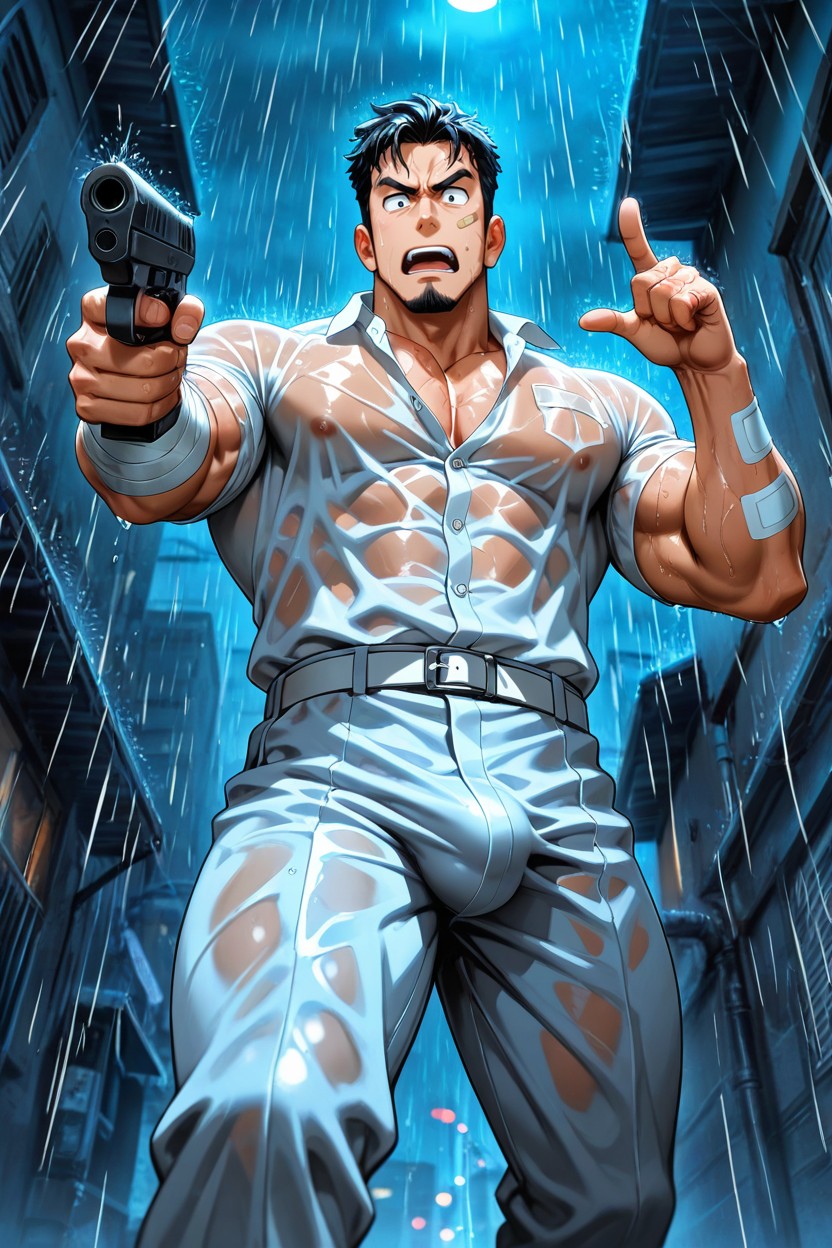 Cleavage, Dark Alley, Looking At Viewer AI Gay Porn