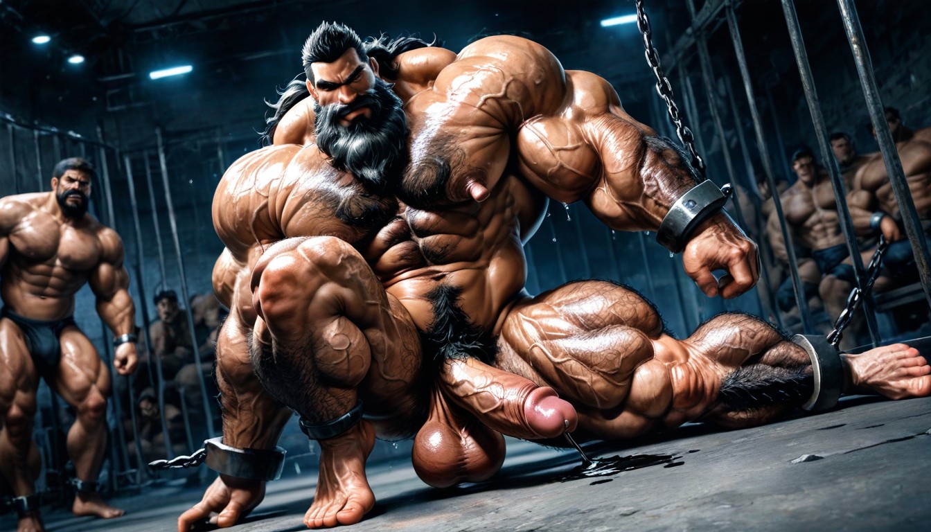 Showing Back, Detailed Muscles, Long Shot AI Gay Porn