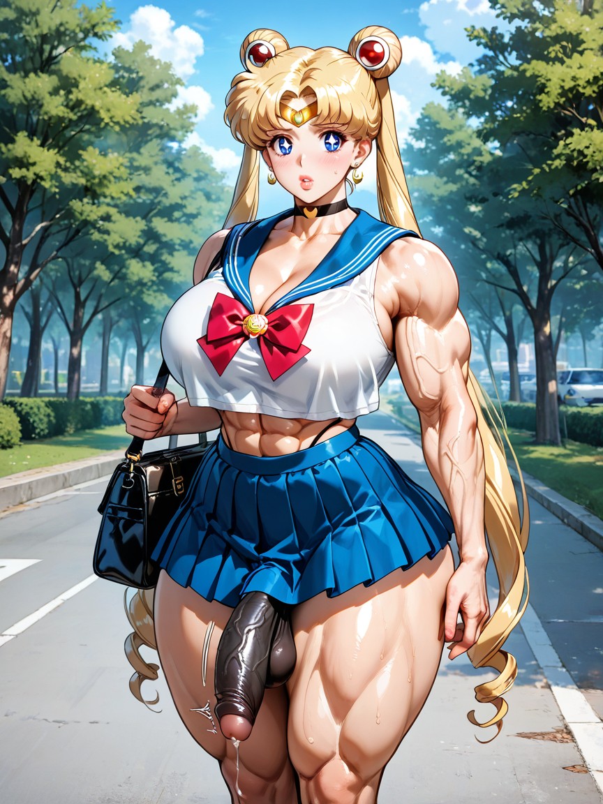 Bodybuilder, Blue Eyes, Usagi Tsukino / Sailor Moon AI Gay Porn