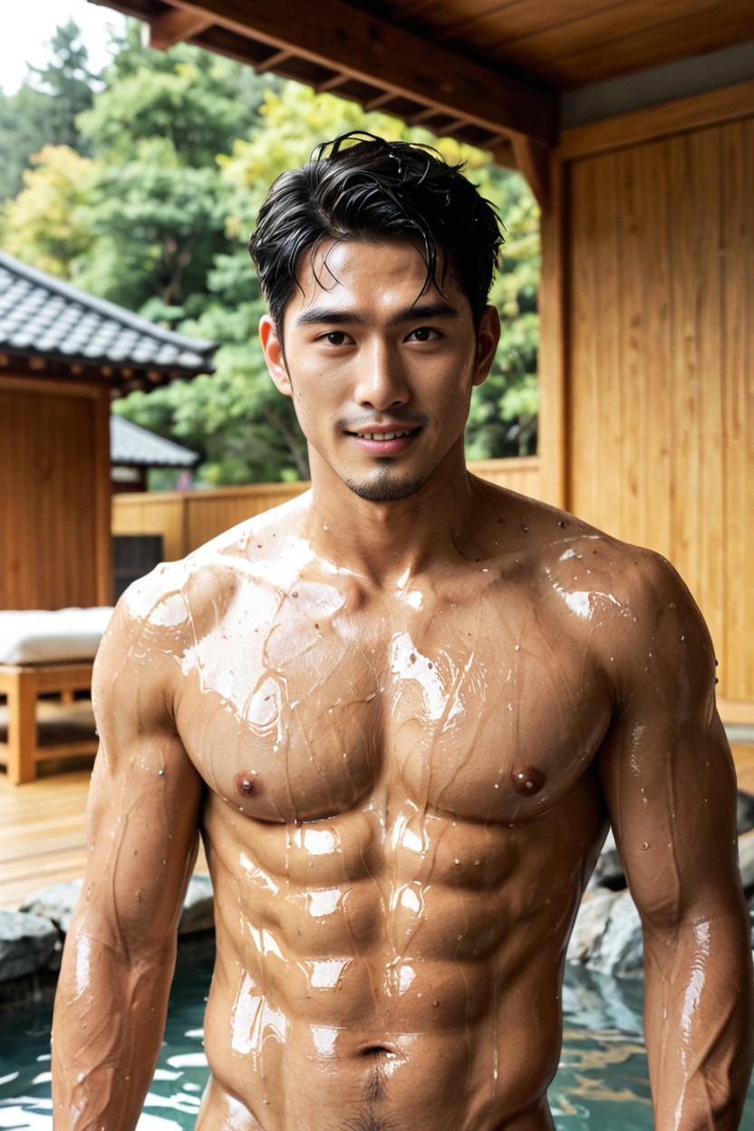High Contrast, Muscular, 1 Person AI Gay Porn