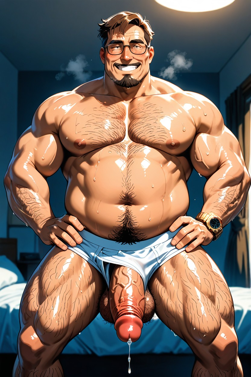 Dripping Precum, Noon, Bedroom AI Gay Porn