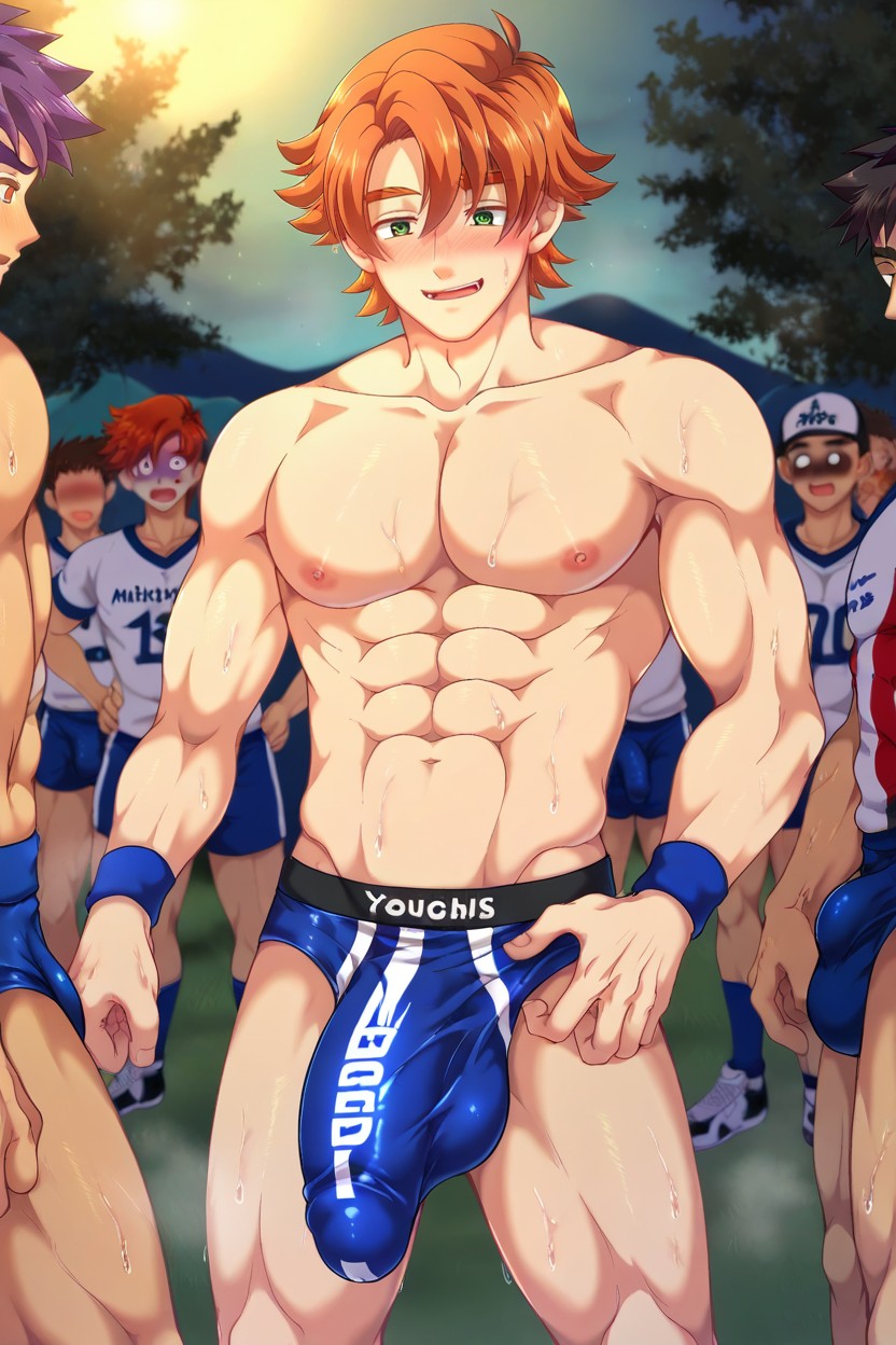 Thick Thighs, Football Sportswear, Visible Outline AI Gay Porn