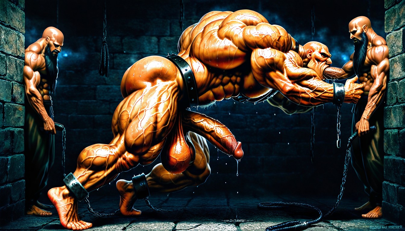 Hyper Wide Shoulders, Hairy Body, Detailed Image AI Gay Porn
