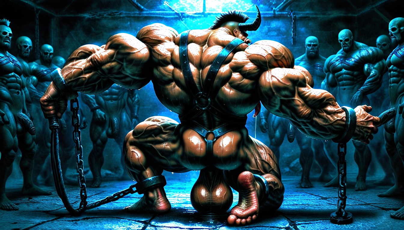 Realistic Face, Shaved Penis, Bodybuilder AI Gay Porn