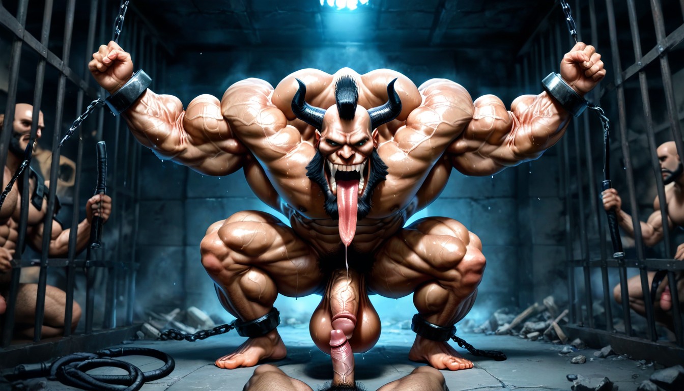 Exposed Muscle Thighs, Harness, Cleft Chin AI Gay Porn