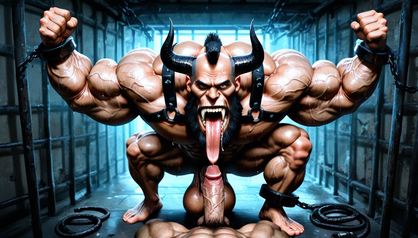 Tongue Out, Mohawk, Ultra Wide Angle AI Gay Porn