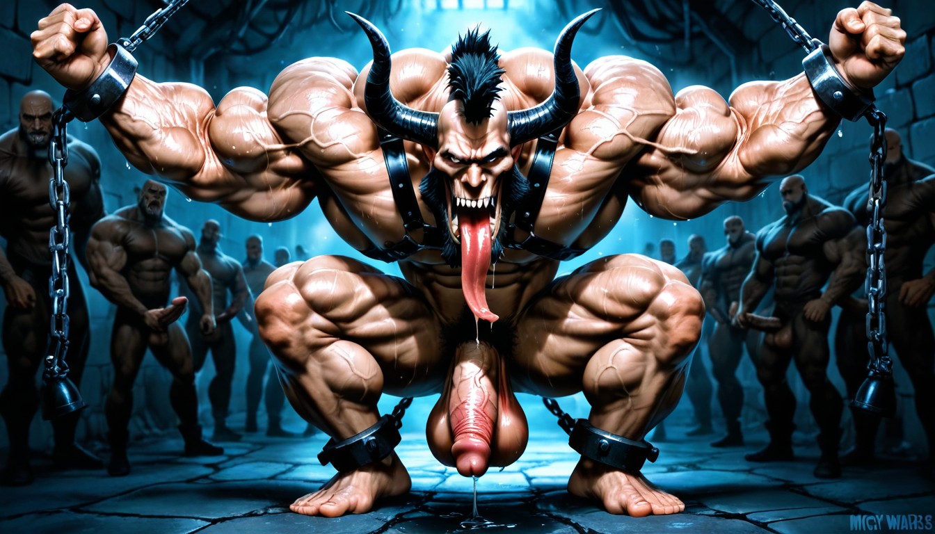 Huge Balls, Hyper Muscles, Drooling AI Gay Porn
