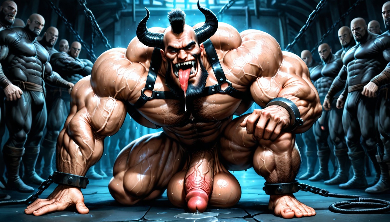 Huge Balls, Showing Back, Sweaty Skin AI Gay Porn