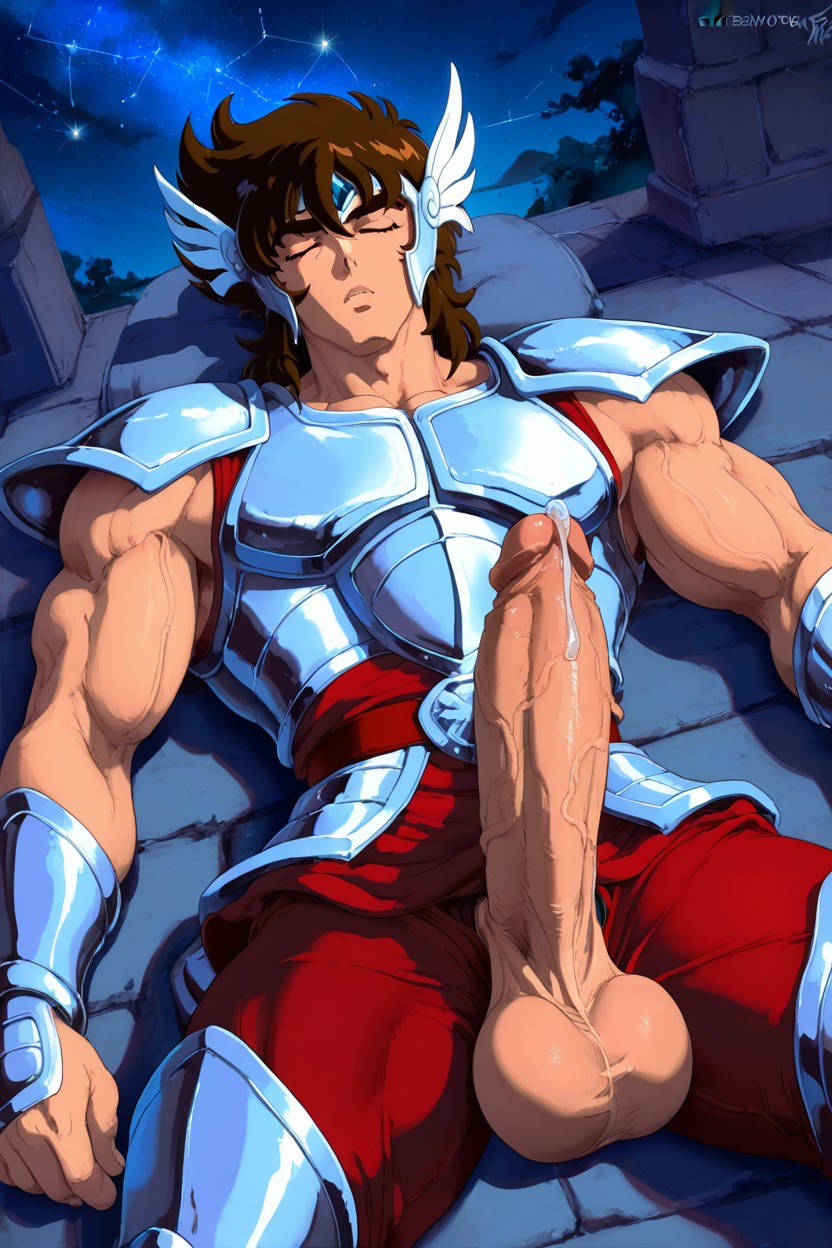 Lazy Pose, Laying On Back, Thick Brown Eyebrows AI Gay Porn