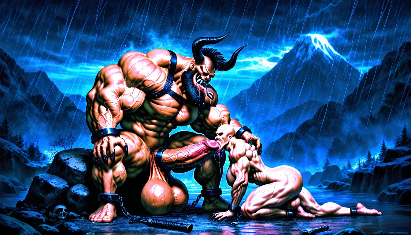 Hyper Long Cock, Muscle Structure, Exposed Asshole AI Gay Porn