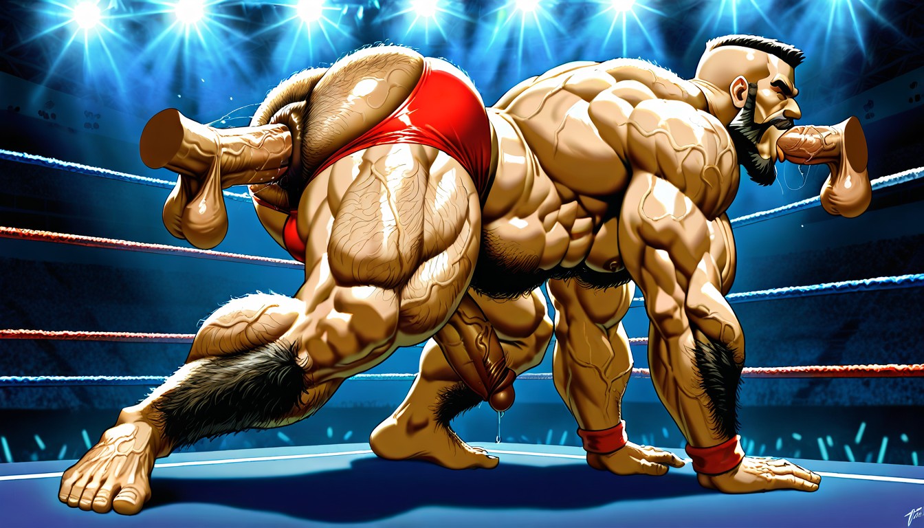 Zangief, Chest Hair, Large AI Gay Porn