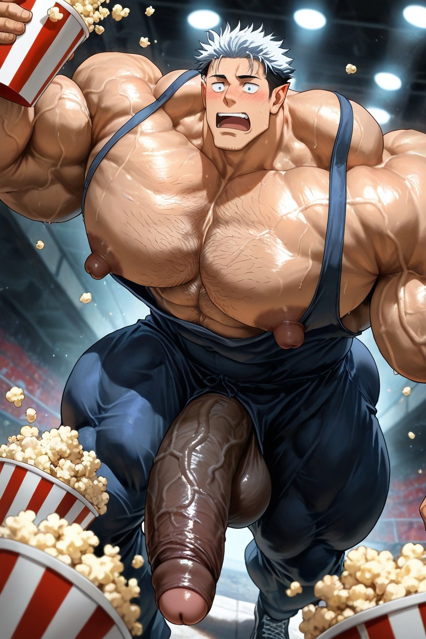 Body Bent Forward, Popcorn Falling, Walking AI Gay Porn