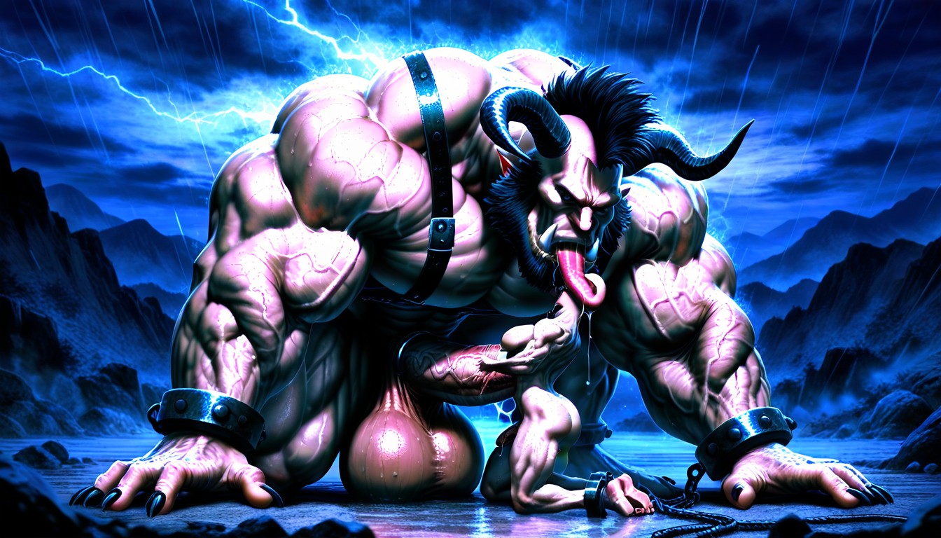 Hyper Calves, Caveman, Mountains AI Gay Porn