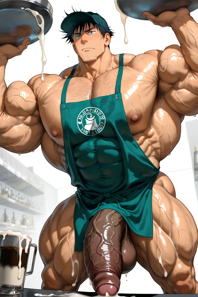 Perspective, Gigantic Muscles, Oiled Skin AI Gay Porn