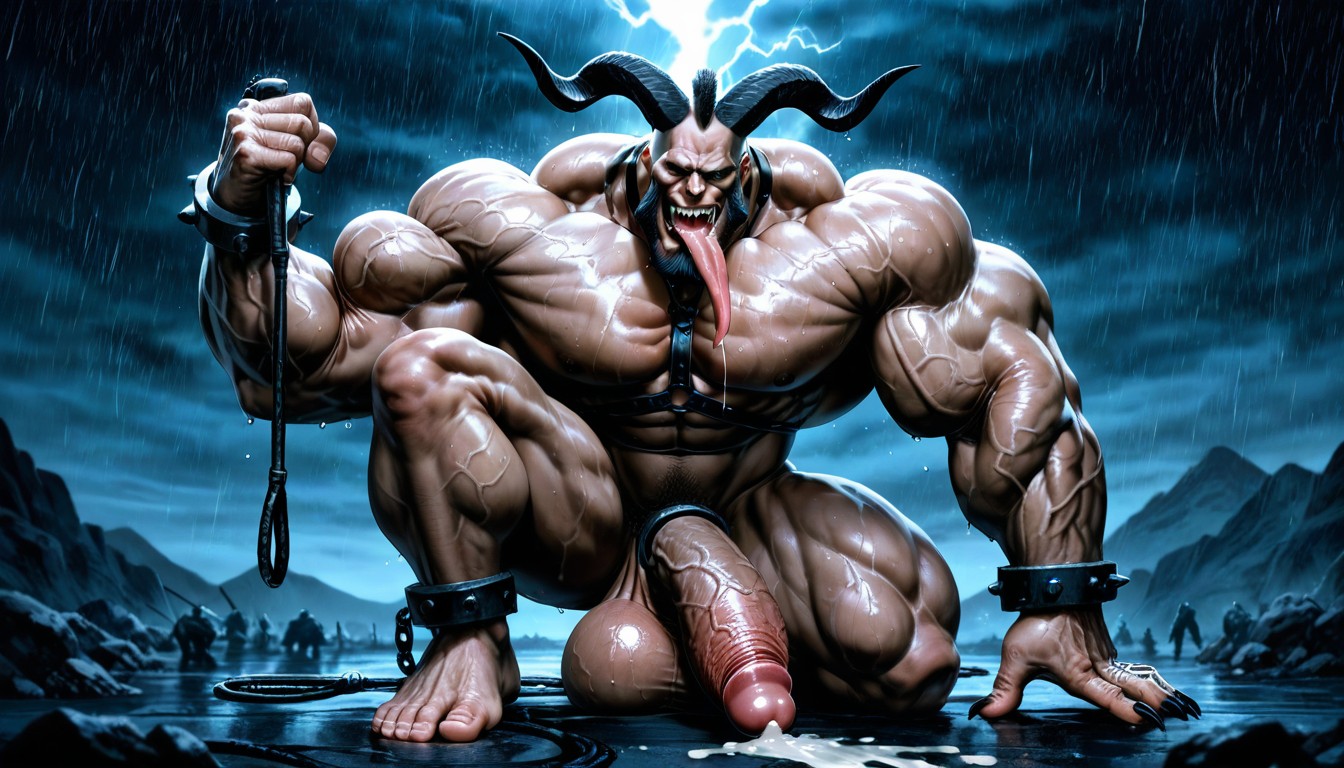 Storm, Bald, Hyper Muscular Arms AI Gay Porn