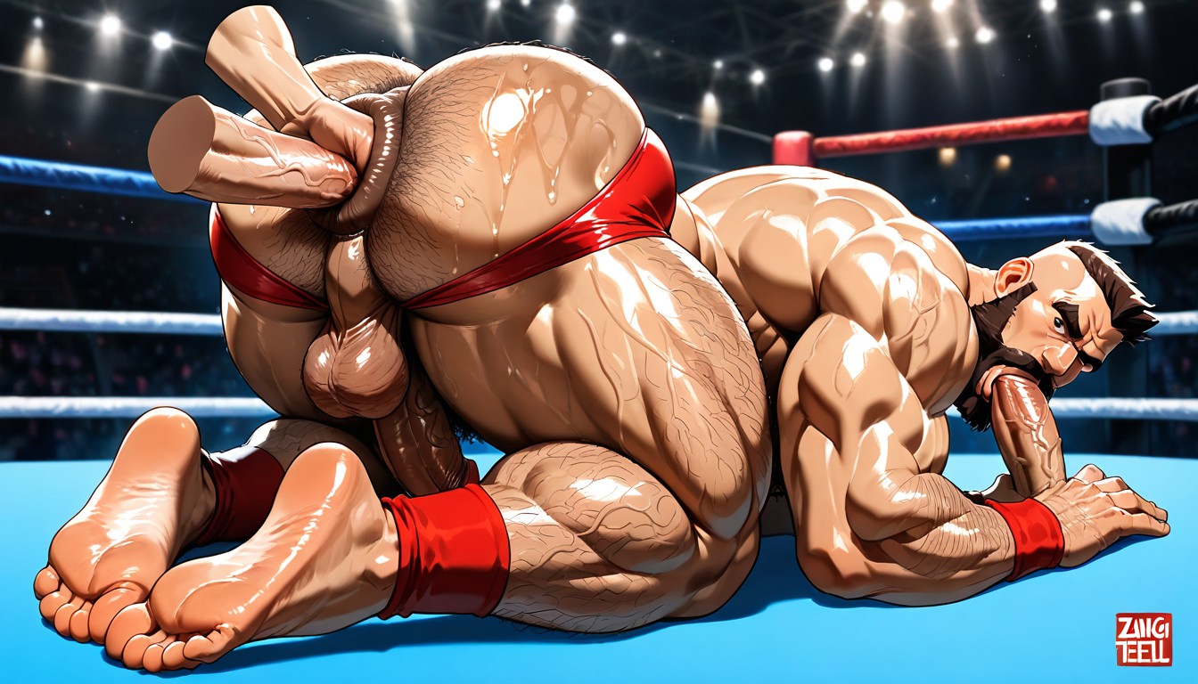 Looking At Viewer, Wrestling Club, Muscular Thighs AI Gay Porn