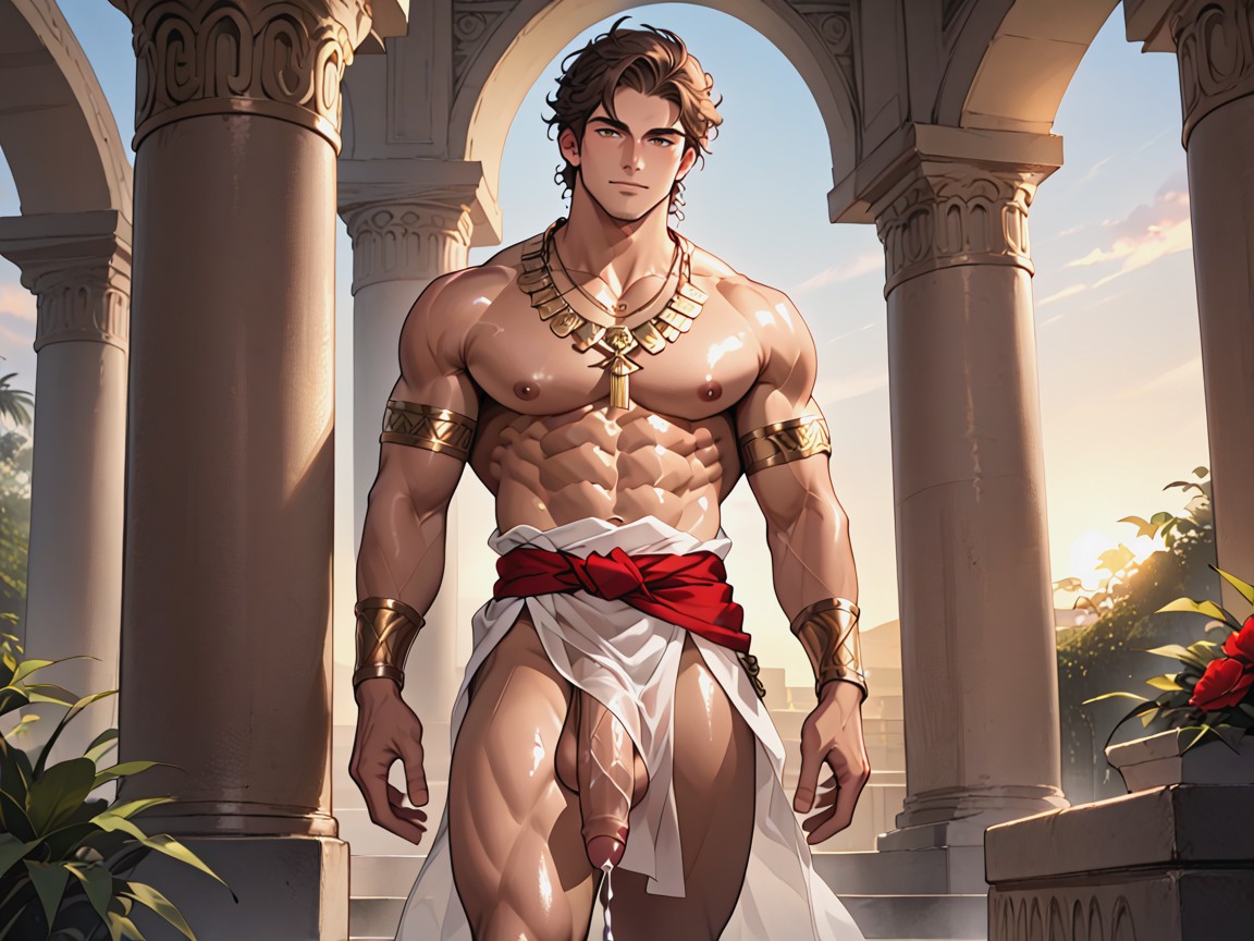 Side View, Olive Skin, Handsome Exotic Man AI Gay Porn