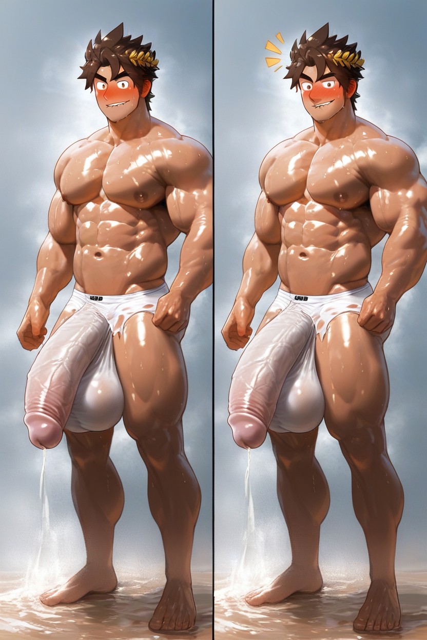 Balls Getting Bigger, Oiled Skin, Hyper Cock AI Gay Porn