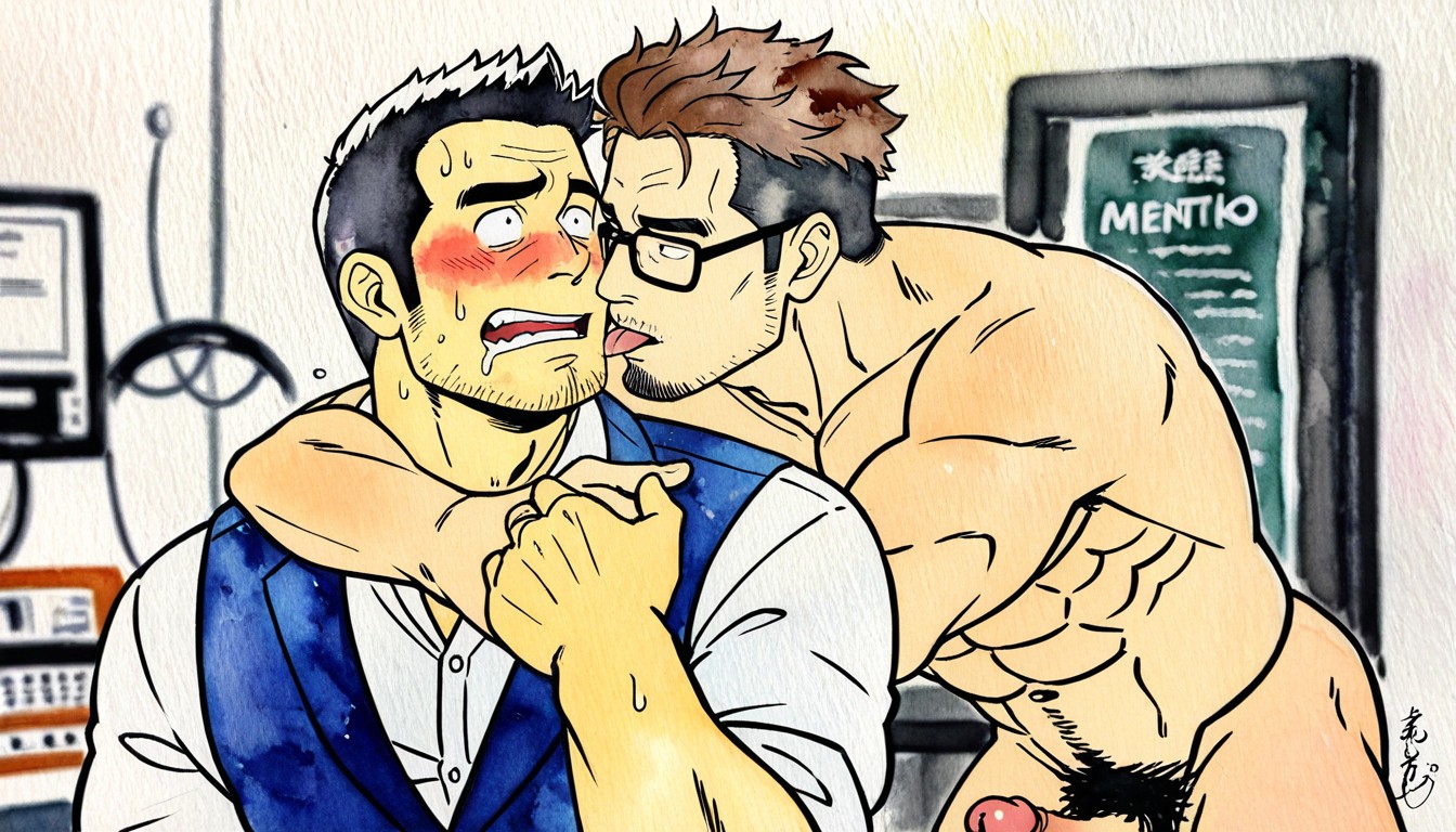 Mentaiko Artstyle, Adult Male, Black Eyes AI Gay Porn