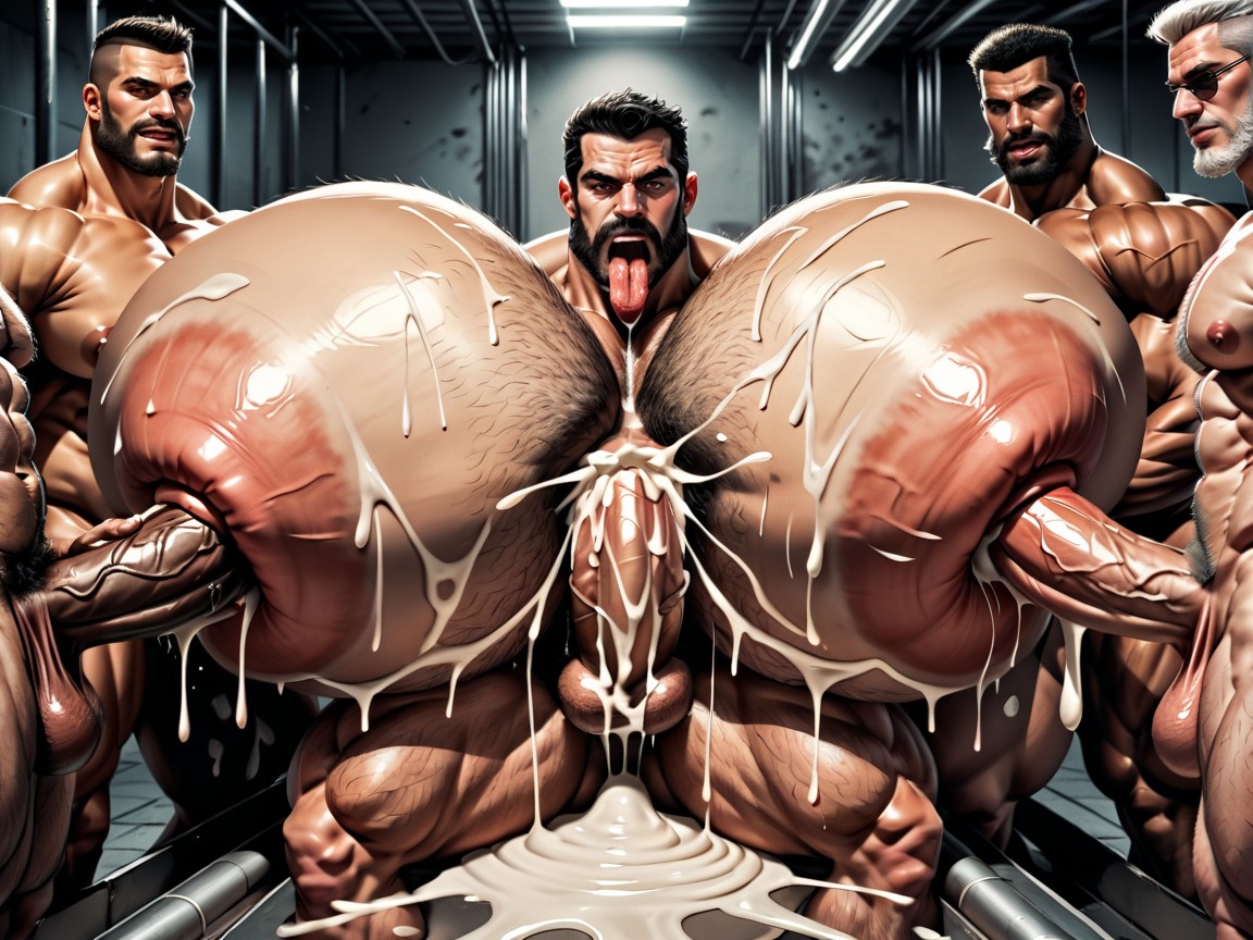 Huge Hyper Nipples, Sweaty, Mouth Agape Porno gay IA